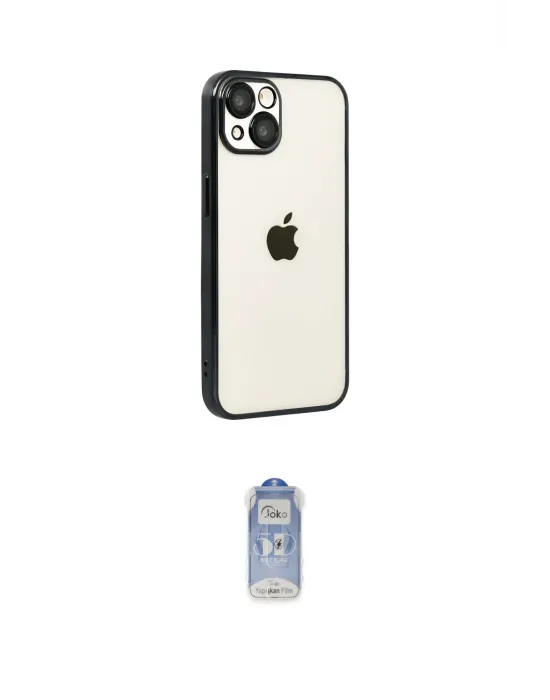 ieg™ iPhone 15 Kılıf Vadi Minimal - Siyah Joko Magic 5D Cam