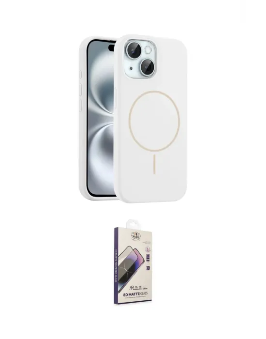ieg™ iPhone 15 Kılıf Yankı Form Serisi - Siyah Bilvis 3D Mat Cam Ekran Koruyucu