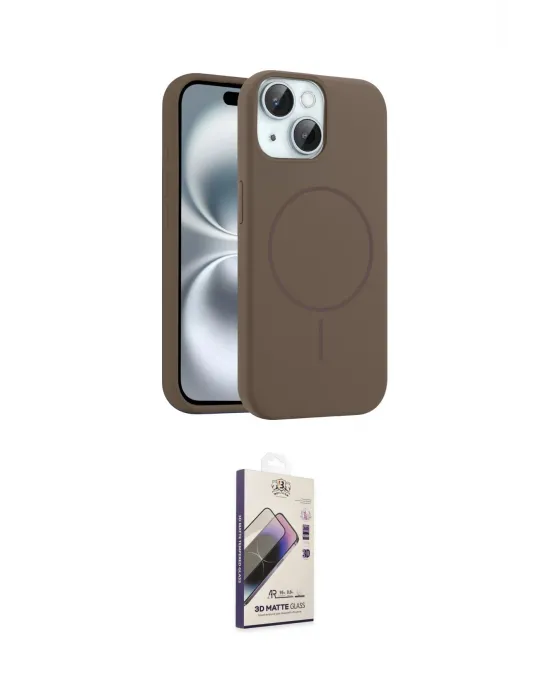 ieg™ iPhone 15 Kılıf Yankı Form Serisi - Siyah Bilvis 3D Mat Cam Ekran Koruyucu