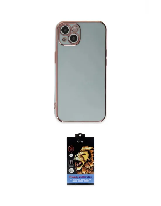 ieg™ iPhone 15 Kılıf Yankı Serisi - Siyah Buffer Hayalet Cam Ekran Koruyucu