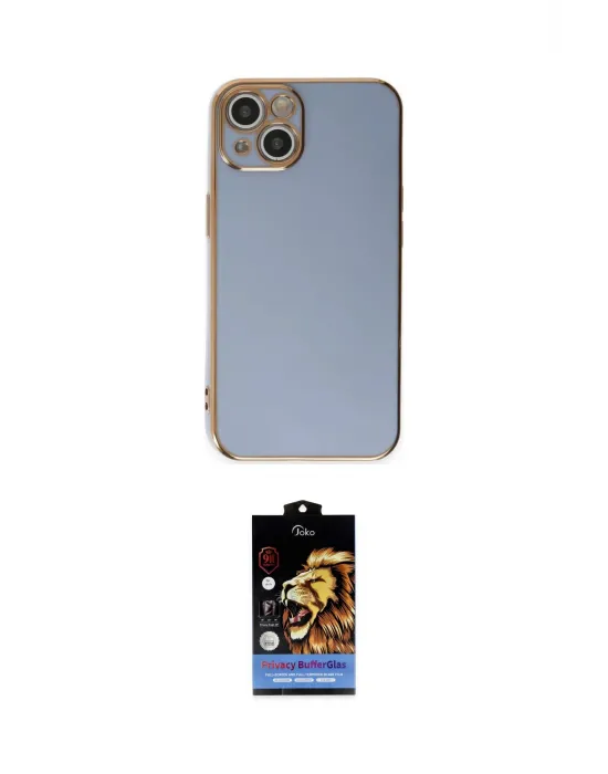 ieg™ iPhone 15 Kılıf Yankı Serisi - Siyah Buffer Hayalet Cam Ekran Koruyucu