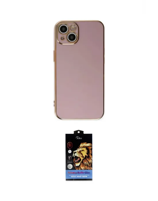 ieg™ iPhone 15 Kılıf Yankı Serisi - Siyah Buffer Hayalet Cam Ekran Koruyucu