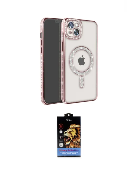 ieg™ iPhone 15 Kılıf Zirve Doku Prime - Siyah Buffer Hayalet Cam Ekran Koruyucu
