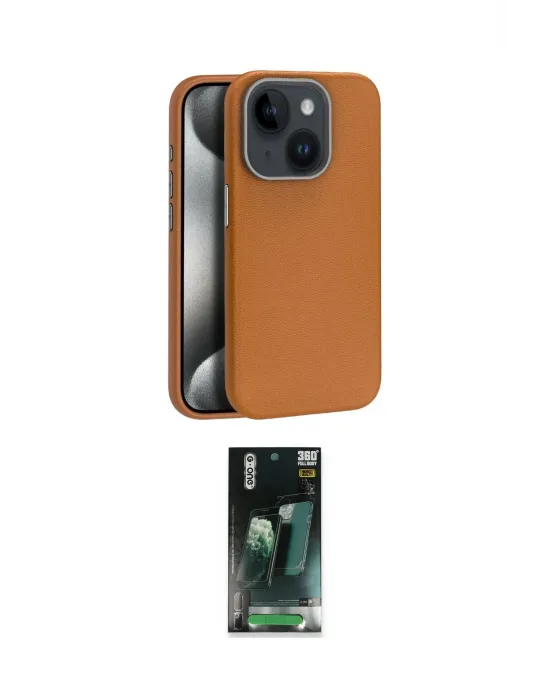 ieg™ iPhone 15 Kılıf Zirve Modern Prime - Şeffaf 360 Full Body Arka Koruyucu