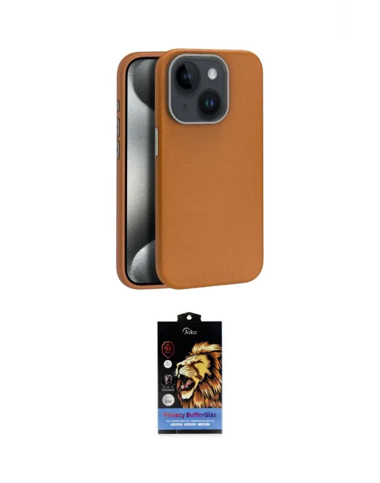 ieg™ iPhone 15 Kılıf Zirve Modern Prime - Siyah Buffer Hayalet Cam Ekran Koruyucu