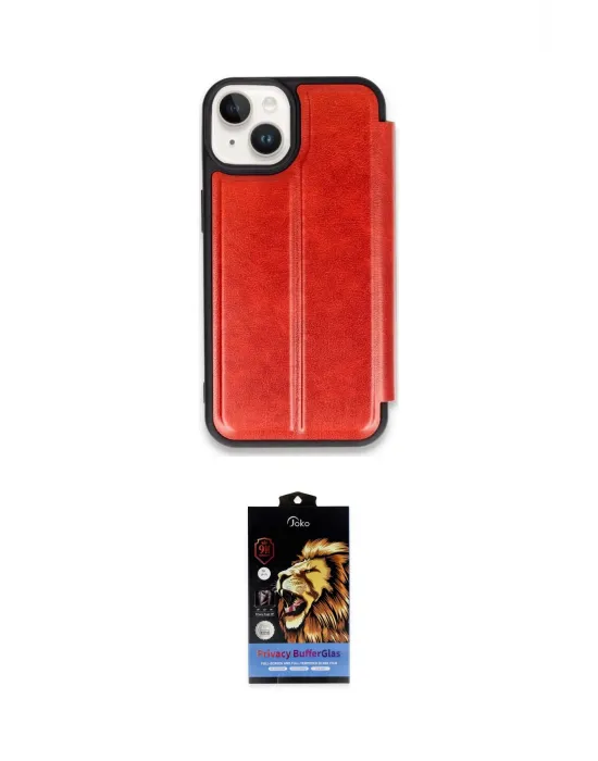 ieg™ iPhone 15 Kılıf Zirve Yansıma Serisi - Siyah Buffer Hayalet Cam Ekran Koruyucu