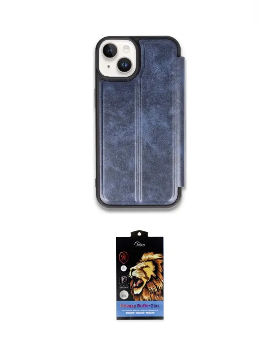 ieg™ iPhone 15 Kılıf Zirve Yansıma Serisi - Siyah Buffer Hayalet Cam Ekran Koruyucu
