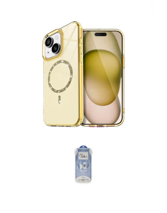 ieg™ iPhone 15 Plus Kılıf Kıvılcım Form Prime - Siyah Joko Magic 5D Cam