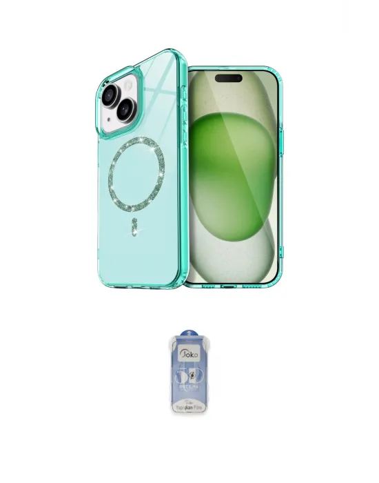 ieg™ iPhone 15 Plus Kılıf Kıvılcım Form Prime - Siyah Joko Magic 5D Cam