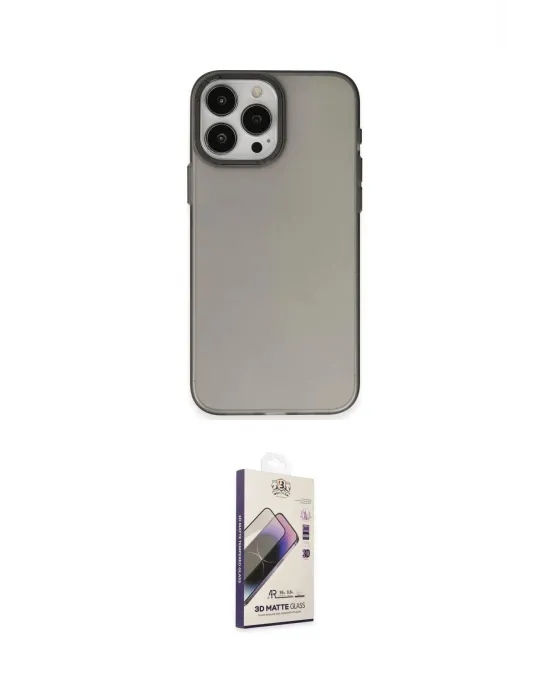 ieg™ iPhone 15 Pro Kılıf Ahenk Çizgi Prime - Siyah Bilvis 3D Mat Cam Ekran Koruyucu