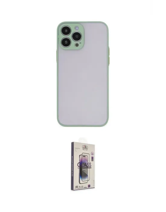 ieg™ iPhone 15 Pro Kılıf Ahenk Çizgi Serisi - Siyah Bilvis 3D Cam Ekran Koruyucu