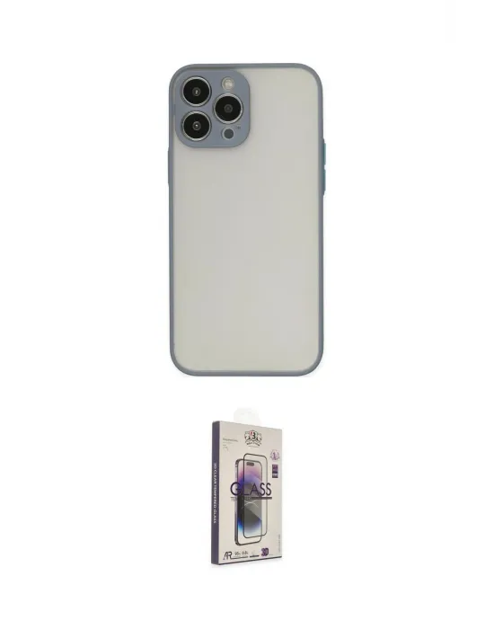 ieg™ iPhone 15 Pro Kılıf Ahenk Çizgi Serisi - Siyah Bilvis 3D Cam Ekran Koruyucu