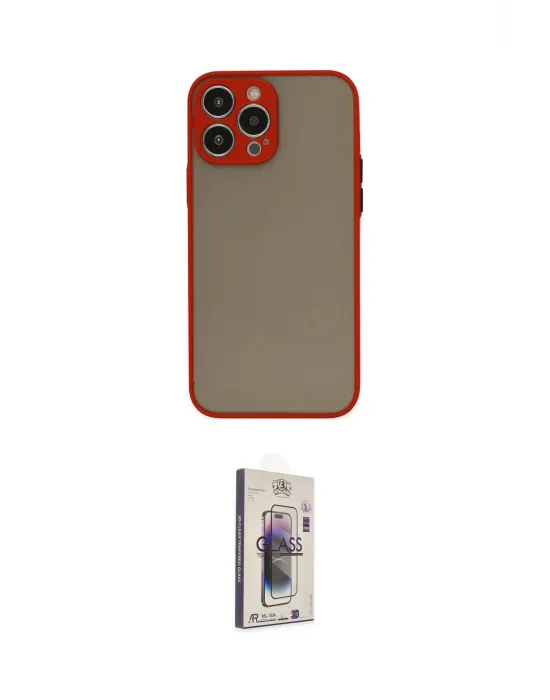 ieg™ iPhone 15 Pro Kılıf Ahenk Çizgi Serisi - Siyah Bilvis 3D Cam Ekran Koruyucu