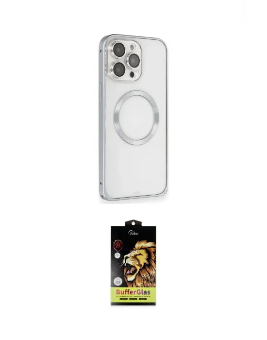 ieg™ iPhone 15 Pro Kılıf Ahenk Işık Serisi - Siyah Buffer Cam Ekran Koruyucu