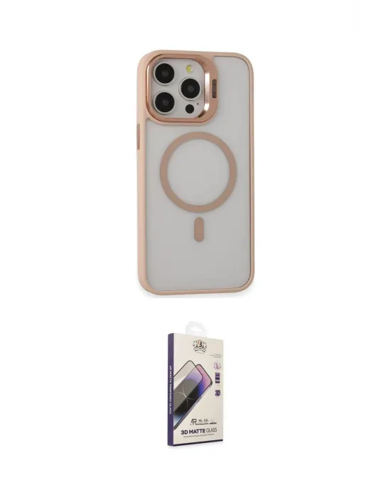 ieg™ iPhone 15 Pro Kılıf Ahenk Klasik Özel Seri - Siyah Bilvis 3D Mat Cam Ekran Koruyucu