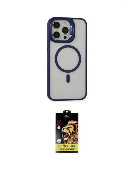 ieg™ iPhone 15 Pro Kılıf Ahenk Klasik Özel Seri - Siyah Buffer Cam Ekran Koruyucu