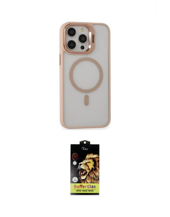 ieg™ iPhone 15 Pro Kılıf Ahenk Klasik Özel Seri - Siyah Buffer Cam Ekran Koruyucu