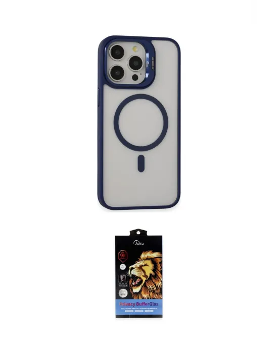 ieg™ iPhone 15 Pro Kılıf Ahenk Klasik Özel Seri - Siyah Buffer Hayalet Cam Ekran Koruyucu
