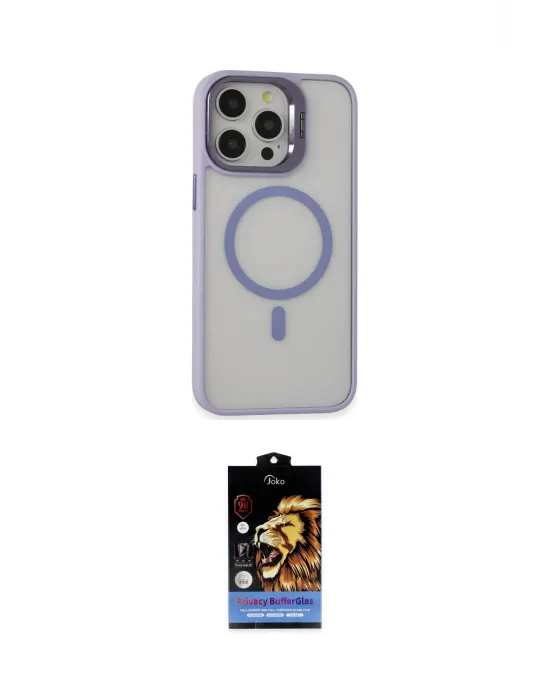 ieg™ iPhone 15 Pro Kılıf Ahenk Klasik Özel Seri - Siyah Buffer Hayalet Cam Ekran Koruyucu