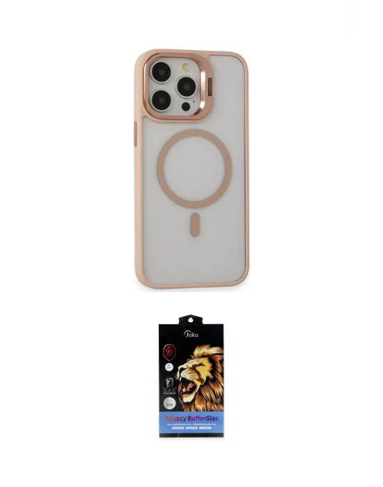 ieg™ iPhone 15 Pro Kılıf Ahenk Klasik Özel Seri - Siyah Buffer Hayalet Cam Ekran Koruyucu