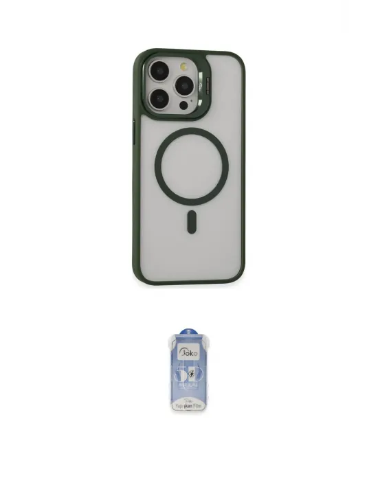 ieg™ iPhone 15 Pro Kılıf Ahenk Klasik Özel Seri - Siyah Joko Magic 5D Cam