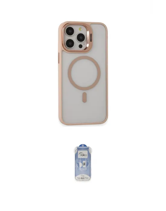 ieg™ iPhone 15 Pro Kılıf Ahenk Klasik Özel Seri - Siyah Joko Magic 5D Cam