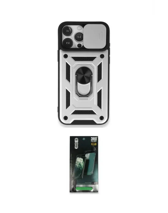 ieg™ iPhone 15 Pro Kılıf Ahenk Klasik - Şeffaf 360 Full Body Arka Koruyucu
