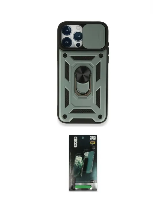 ieg™ iPhone 15 Pro Kılıf Ahenk Klasik - Şeffaf 360 Full Body Arka Koruyucu