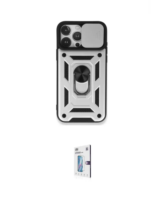 ieg™ iPhone 15 Pro Kılıf Ahenk Klasik - Siyah Bilvis 0.18mm Plus Cam Ekran Koruyucu