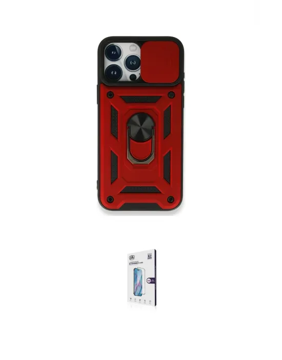 ieg™ iPhone 15 Pro Kılıf Ahenk Klasik - Siyah Bilvis 0.18mm Plus Cam Ekran Koruyucu