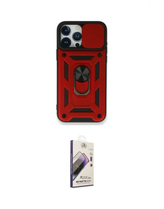 ieg™ iPhone 15 Pro Kılıf Ahenk Klasik - Siyah Bilvis 3D Mat Cam Ekran Koruyucu