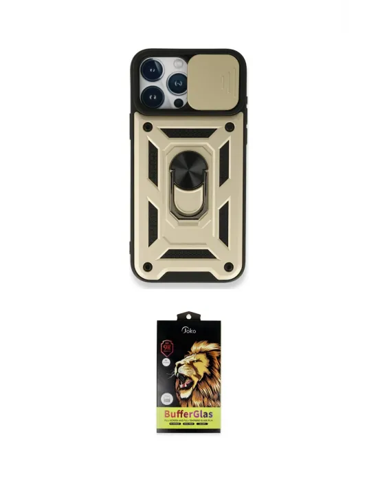 ieg™ iPhone 15 Pro Kılıf Ahenk Klasik - Siyah Buffer Cam Ekran Koruyucu