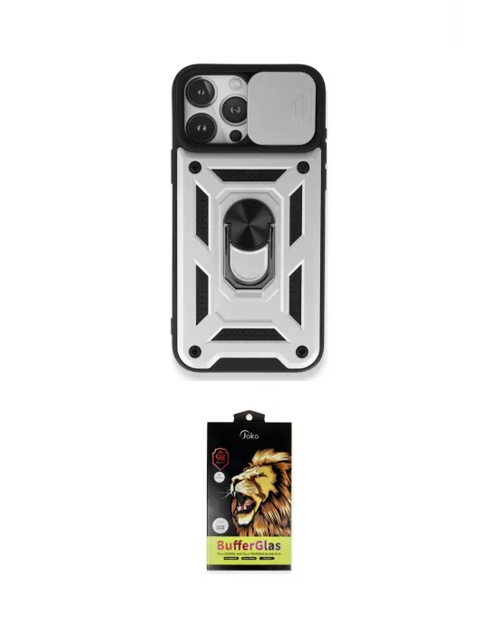 ieg™ iPhone 15 Pro Kılıf Ahenk Klasik - Siyah Buffer Cam Ekran Koruyucu