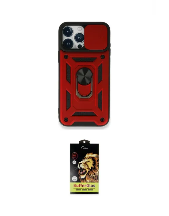 ieg™ iPhone 15 Pro Kılıf Ahenk Klasik - Siyah Buffer Cam Ekran Koruyucu