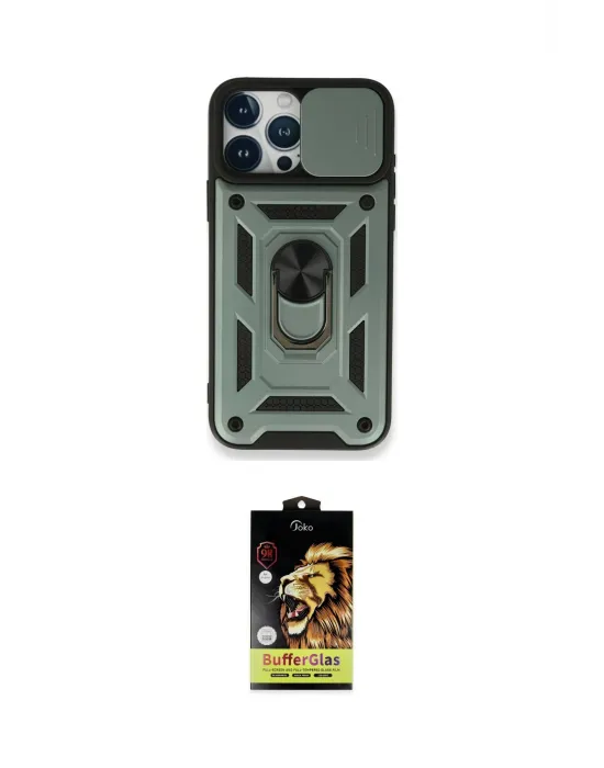 ieg™ iPhone 15 Pro Kılıf Ahenk Klasik - Siyah Buffer Cam Ekran Koruyucu
