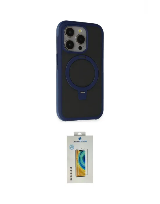 ieg™ iPhone 15 Pro Kılıf Ahenk Yansıma Özel Seri - Siyah Polymer Nano Ekran Koruyucu