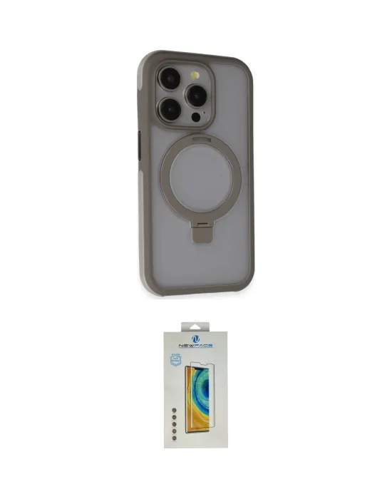 ieg™ iPhone 15 Pro Kılıf Ahenk Yansıma Özel Seri - Siyah Polymer Nano Ekran Koruyucu
