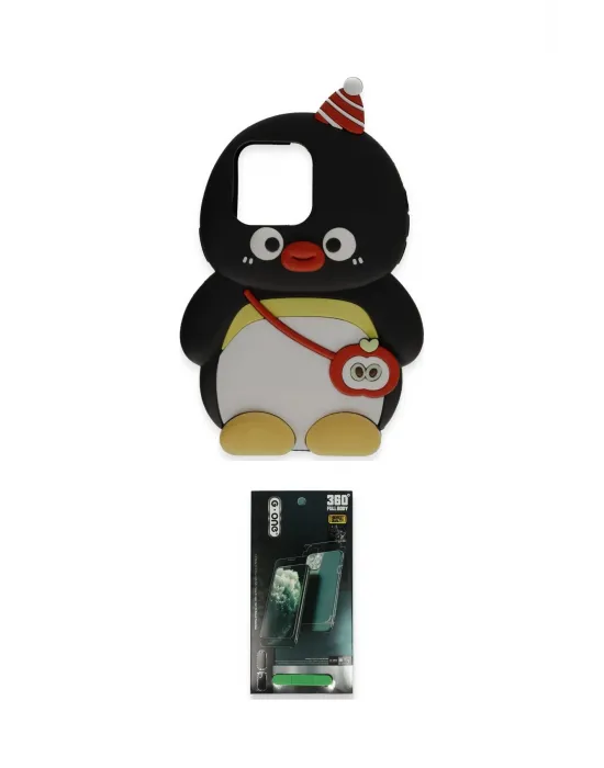 ieg™ iPhone 15 Pro Kılıf Akış Yansıma - Şeffaf 360 Full Body Arka Koruyucu