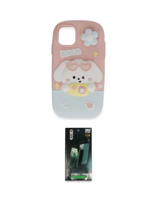 ieg™ iPhone 15 Pro Kılıf Akış Yansıma - Şeffaf 360 Full Body Arka Koruyucu