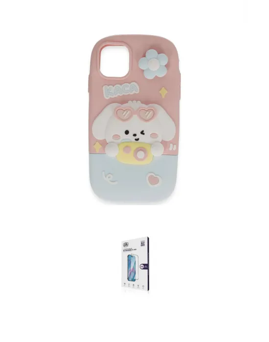 ieg™ iPhone 15 Pro Kılıf Akış Yansıma - Siyah Bilvis 0.18mm Plus Cam Ekran Koruyucu