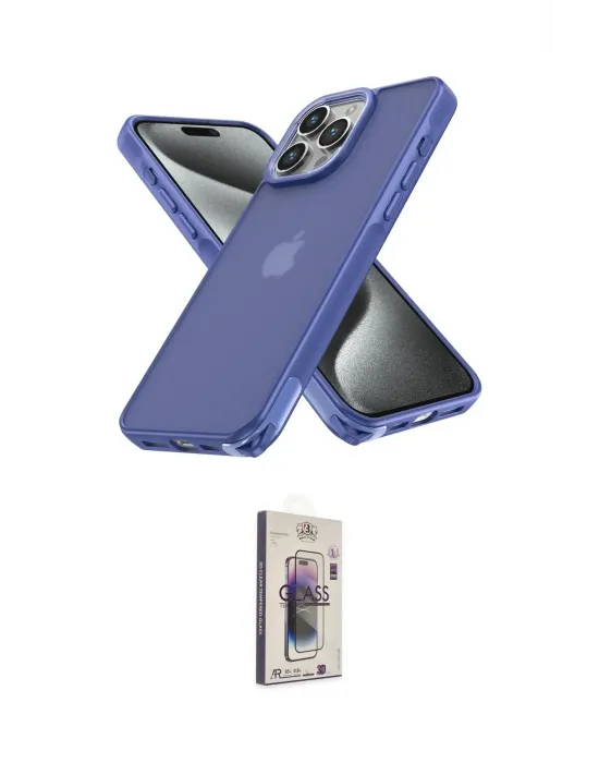 ieg™ iPhone 15 Pro Kılıf Atlas Form - Siyah Bilvis 3D Cam Ekran Koruyucu