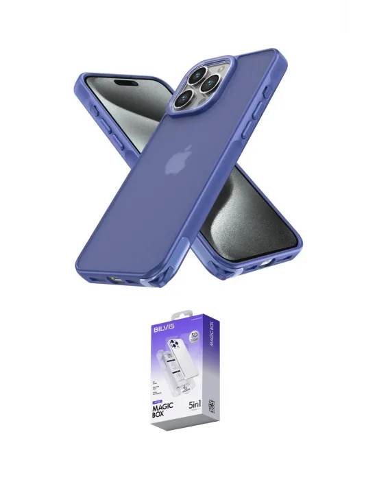 ieg™ iPhone 15 Pro Kılıf Atlas Form - Siyah Bilvis 5in1 3D Magic Cam Ekran Koruyucu