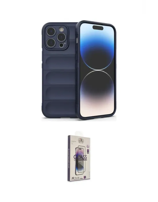 ieg™ iPhone 15 Pro Kılıf Atlas Koleksiyonu - Siyah Bilvis 3D Cam Ekran Koruyucu
