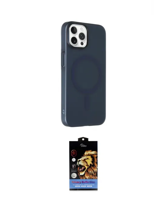 ieg™ iPhone 15 Pro Kılıf Çekirdek Modern Prime - Siyah Buffer Hayalet Cam Ekran Koruyucu