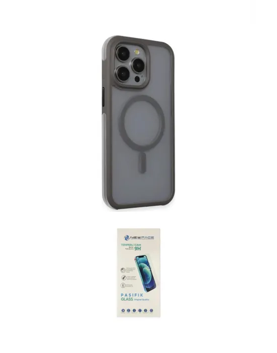ieg™ iPhone 15 Pro Kılıf Çekirdek Yansıma Prime - Şeffaf Pasifik Cam Ekran Koruyucu