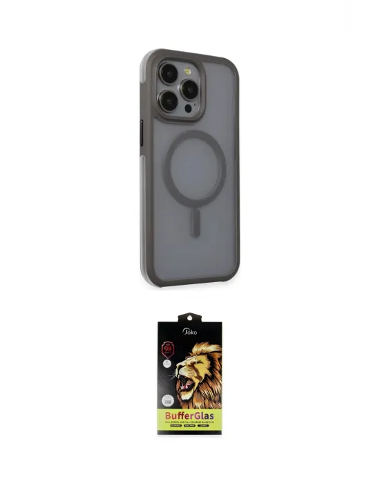 ieg™ iPhone 15 Pro Kılıf Çekirdek Yansıma Prime - Siyah Buffer Cam Ekran Koruyucu