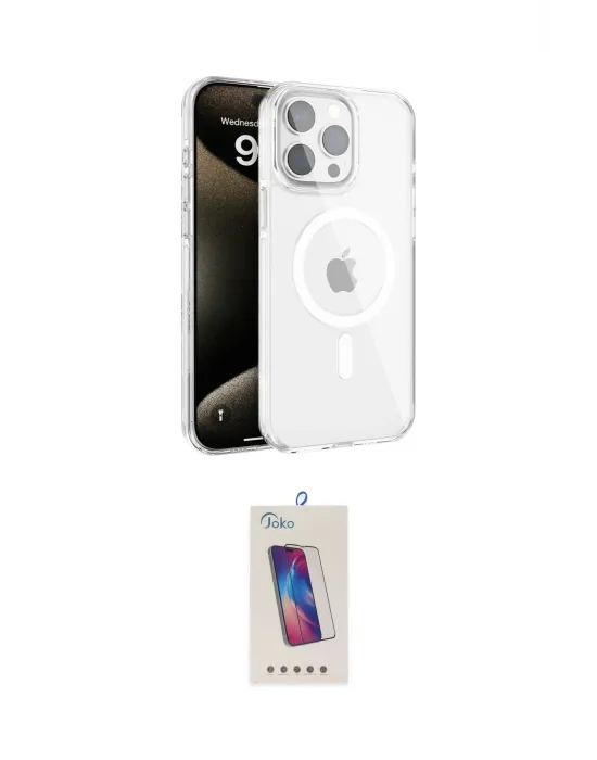 ieg™ iPhone 15 Pro Kılıf Doruk Doku Özel Seri - Siyah Joko 5D Cam