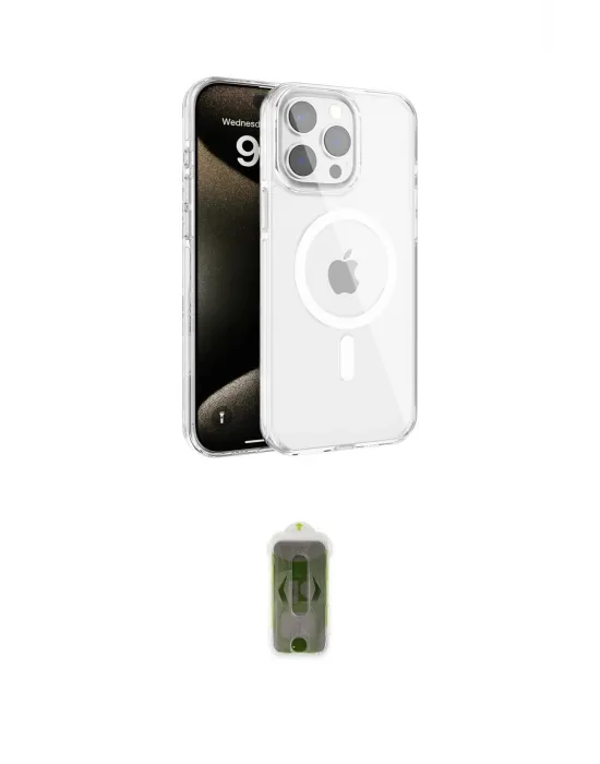 ieg™ iPhone 15 Pro Kılıf Doruk Doku Özel Seri - Siyah Joko Magic 5D Hayalet Cam