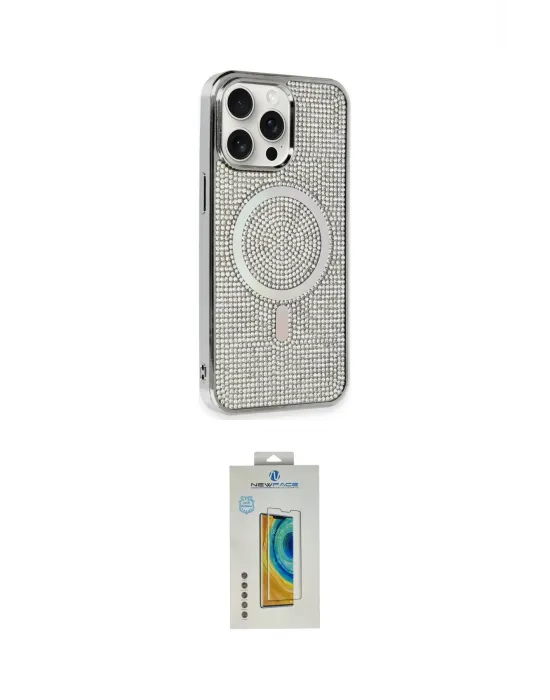ieg™ iPhone 15 Pro Kılıf Eksen Çizgi - Siyah Polymer Nano Ekran Koruyucu