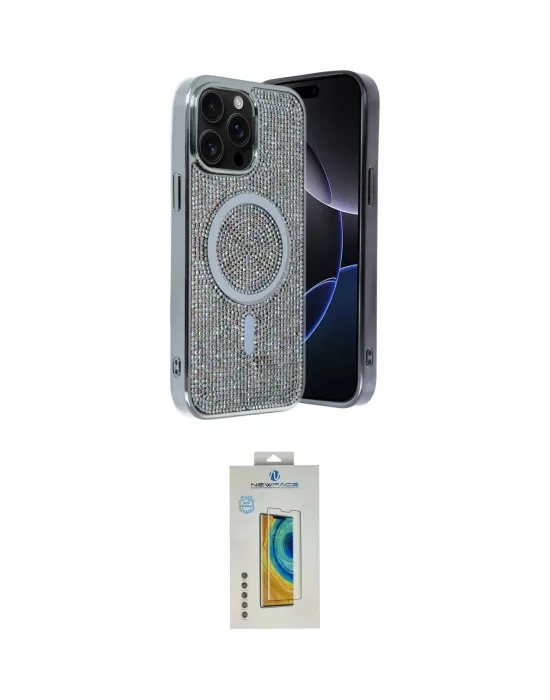 ieg™ iPhone 15 Pro Kılıf Eksen Çizgi - Siyah Polymer Nano Ekran Koruyucu